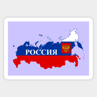 Russia flag & map Magnet